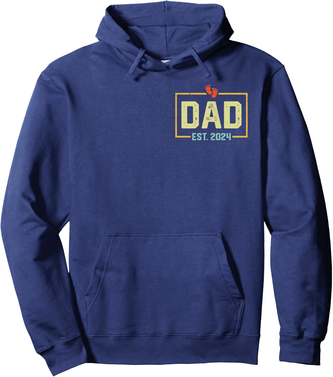 Dad Est. 2024 Dad 2024 Logo New Dad Fathers Day Hoodie - Hoodie | Navy