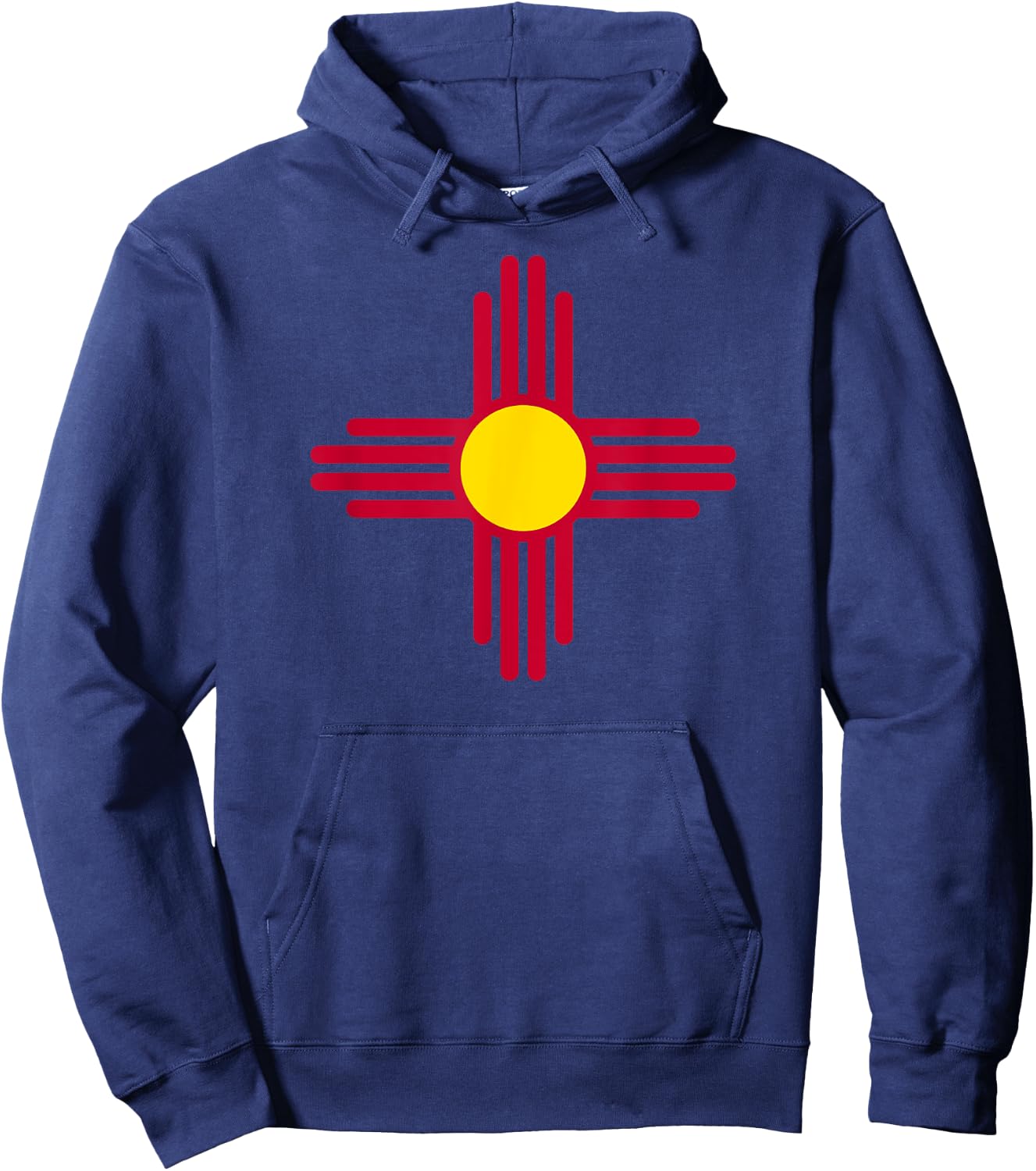 New Mexico Flag Red Zia Sun Symbol Hoodie - Hoodie | Navy