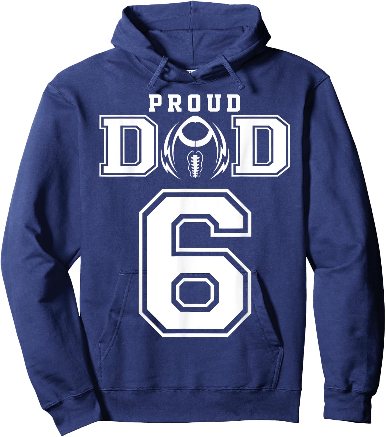 Custom Proud Football Dad Number 6 Personalized Hoodie - Hoodie | Navy
