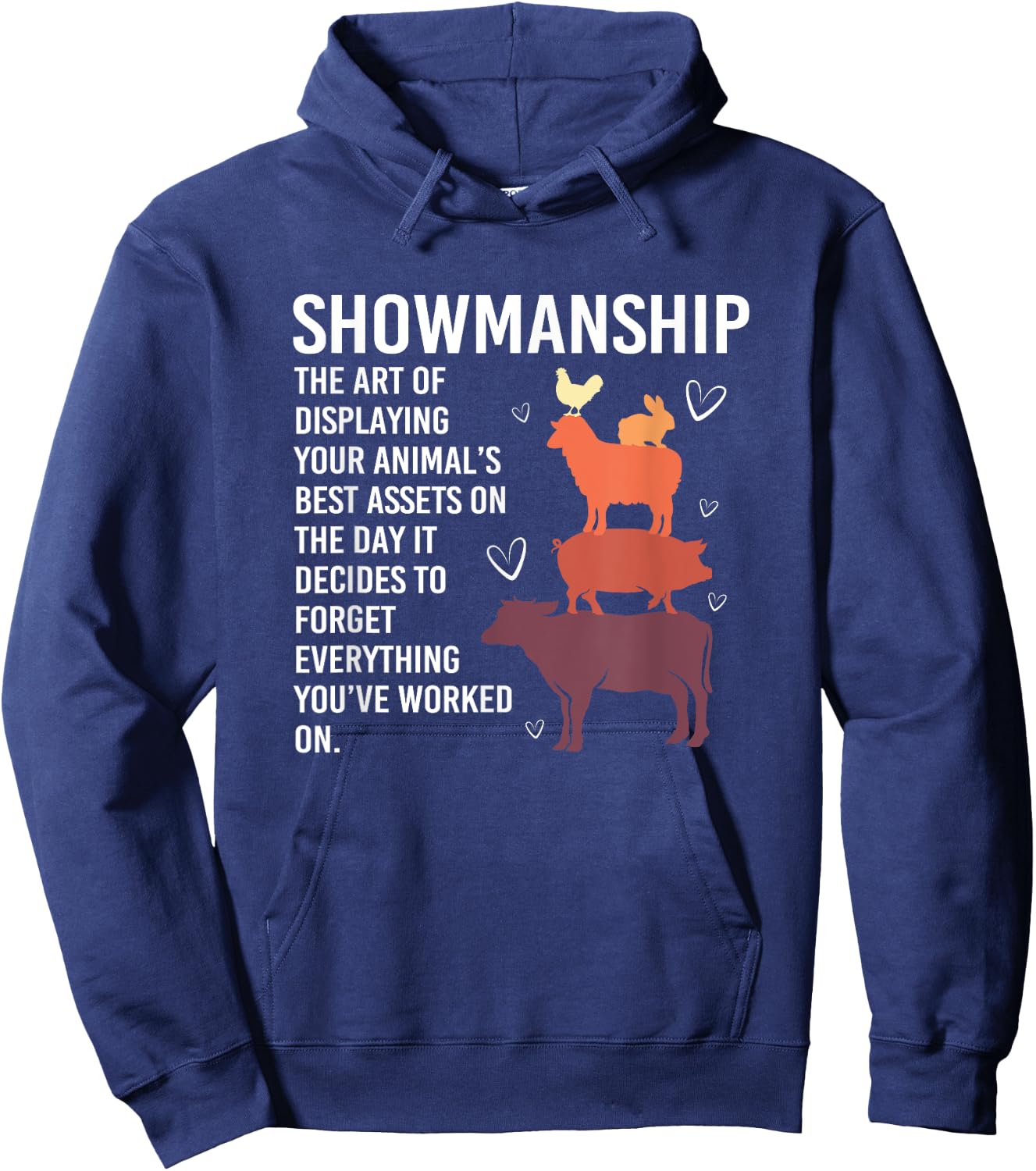 Funny Livestock Farming Showmanship Hoodie - Hoodie | Navy