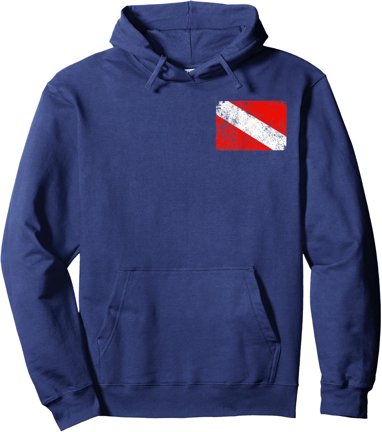 Diver Flag Shirt Vintage Worn Scuba Diving Hoodie - Hoodie | Navy
