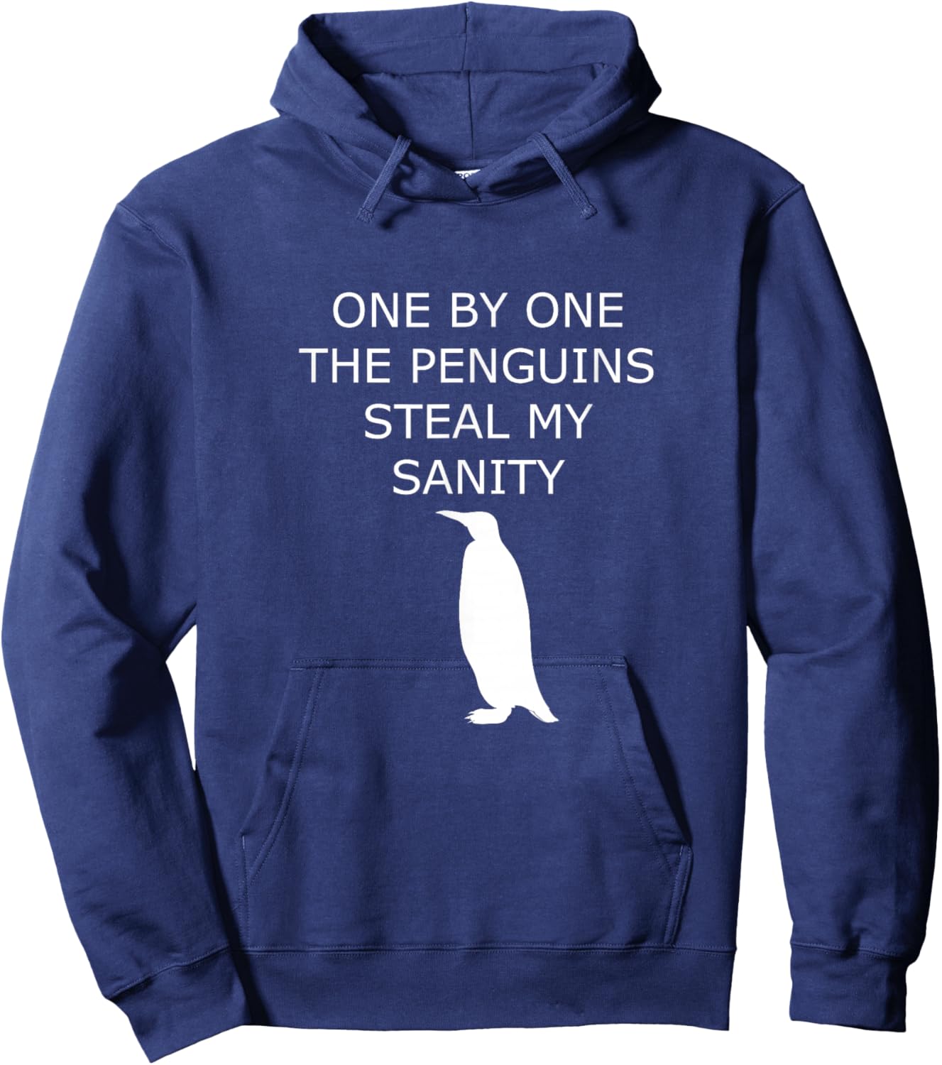 Penguins Steal My Sanity Graphic Hoodie - Hoodie | Navy