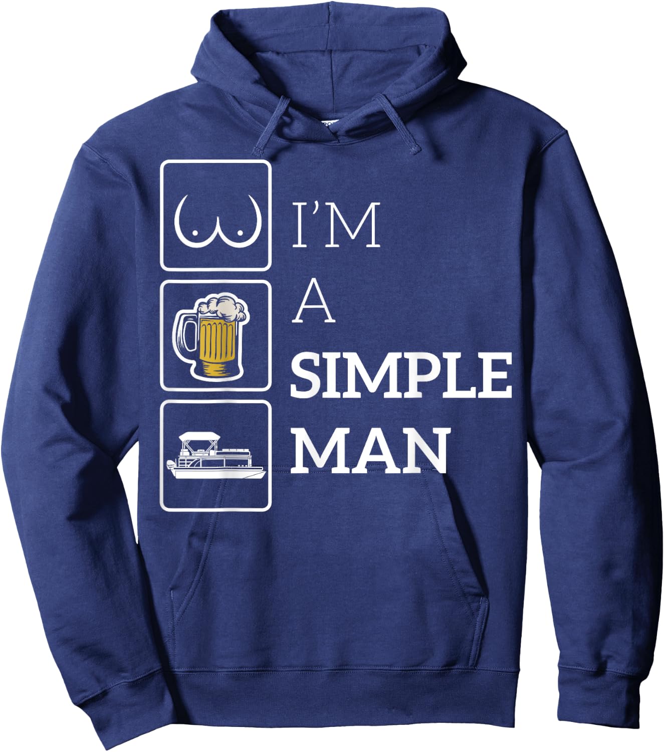 Lake Life Beer Boobs and Boats Dad Captain Gift Hoodie - Hoodie | Navy