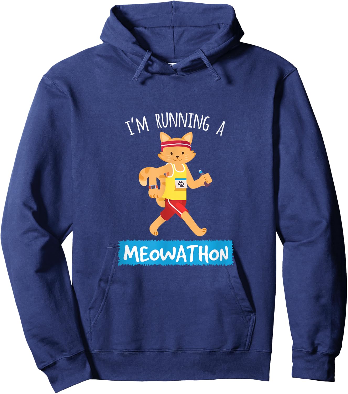 Funny Cat Running Cross Country Gift Men Hoodie - Hoodie | Navy