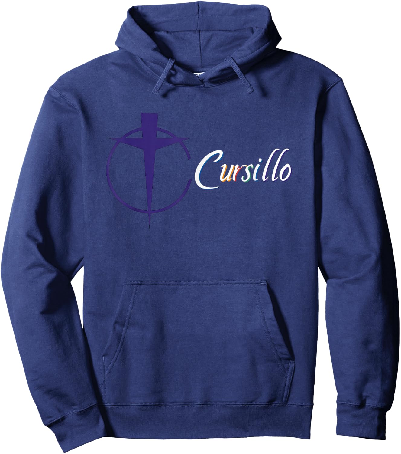 DeColores Cursillo Rainbow Rooster Catholic Hoodie - Hoodie | Navy