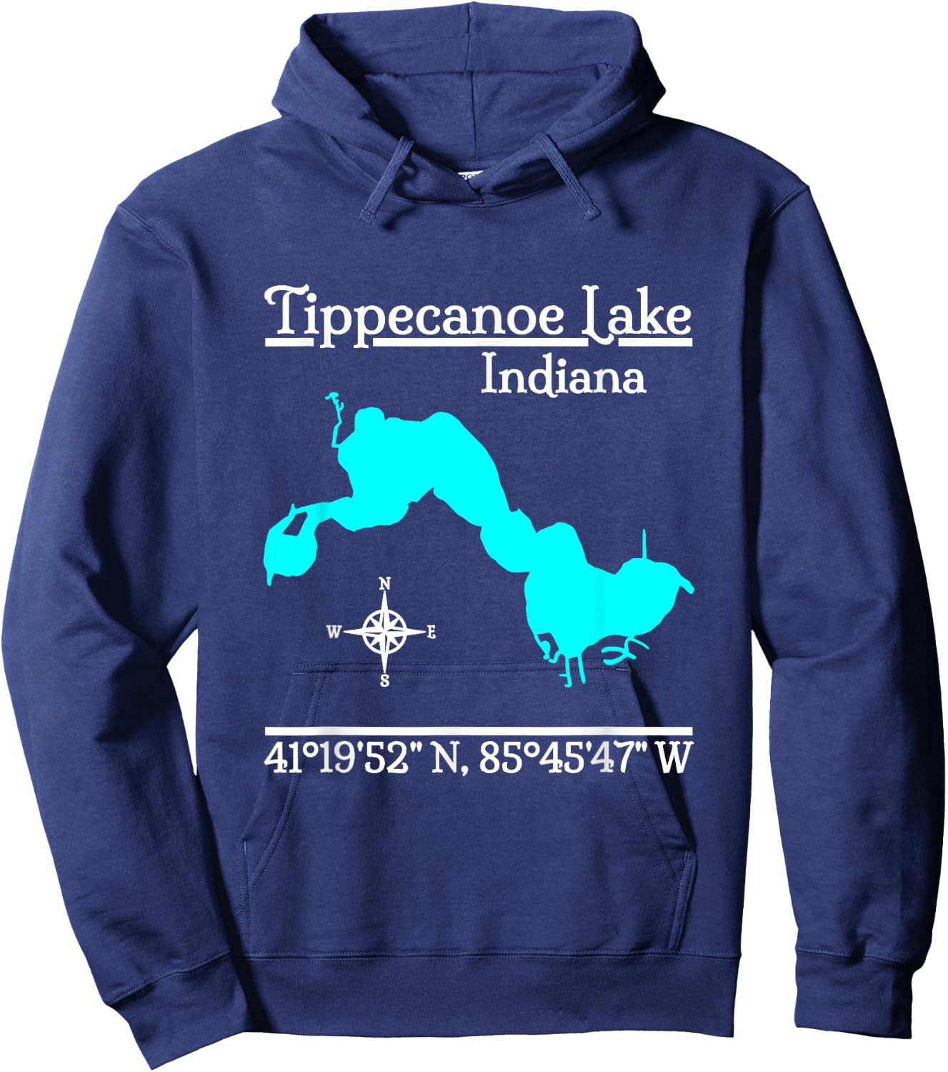 Tippecanoe Lake - Indiana Hoodie - Hoodie | Navy