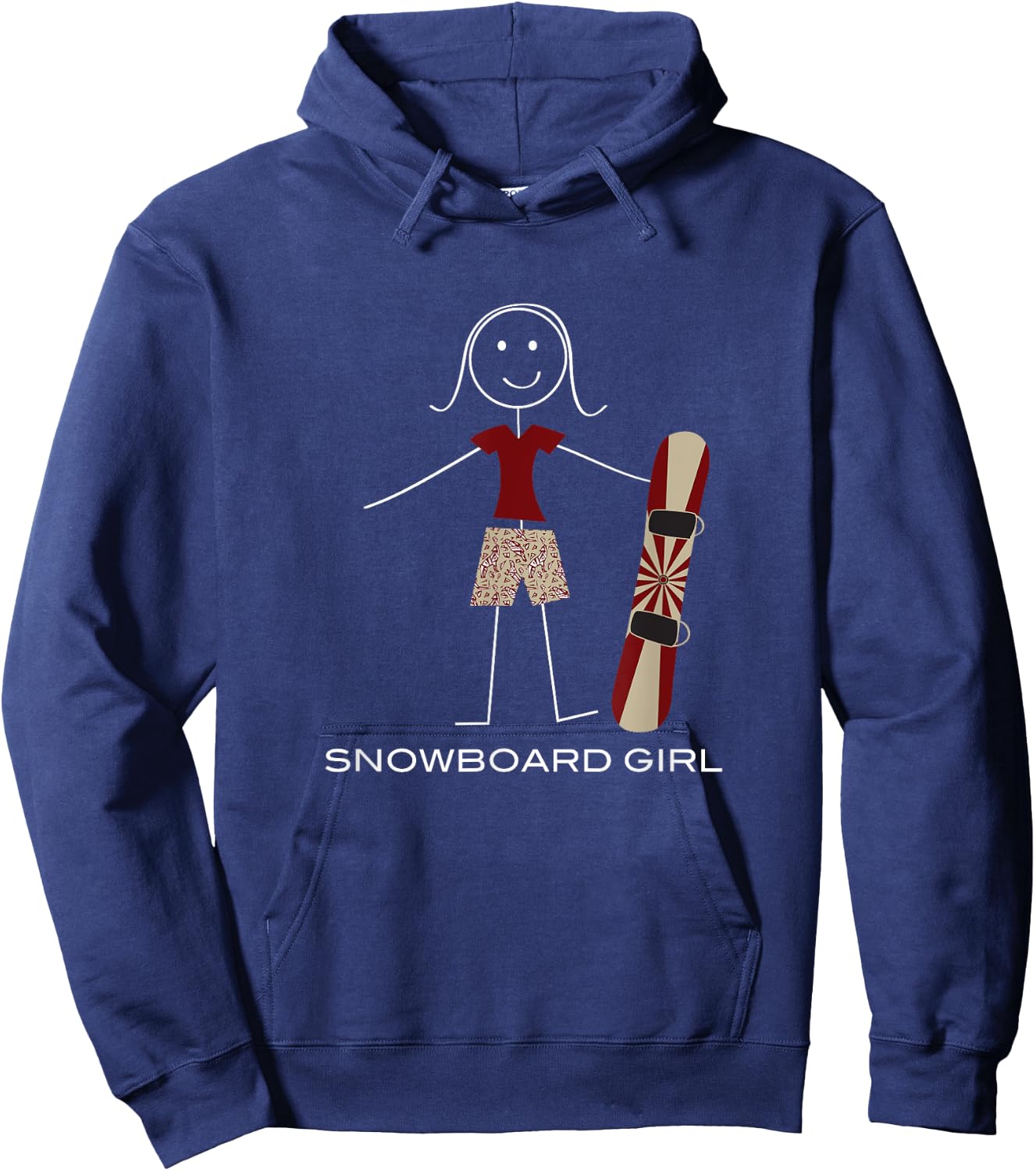 Funny Women Snowboarding, Girl Snowboard Hoodie - Hoodie | Navy