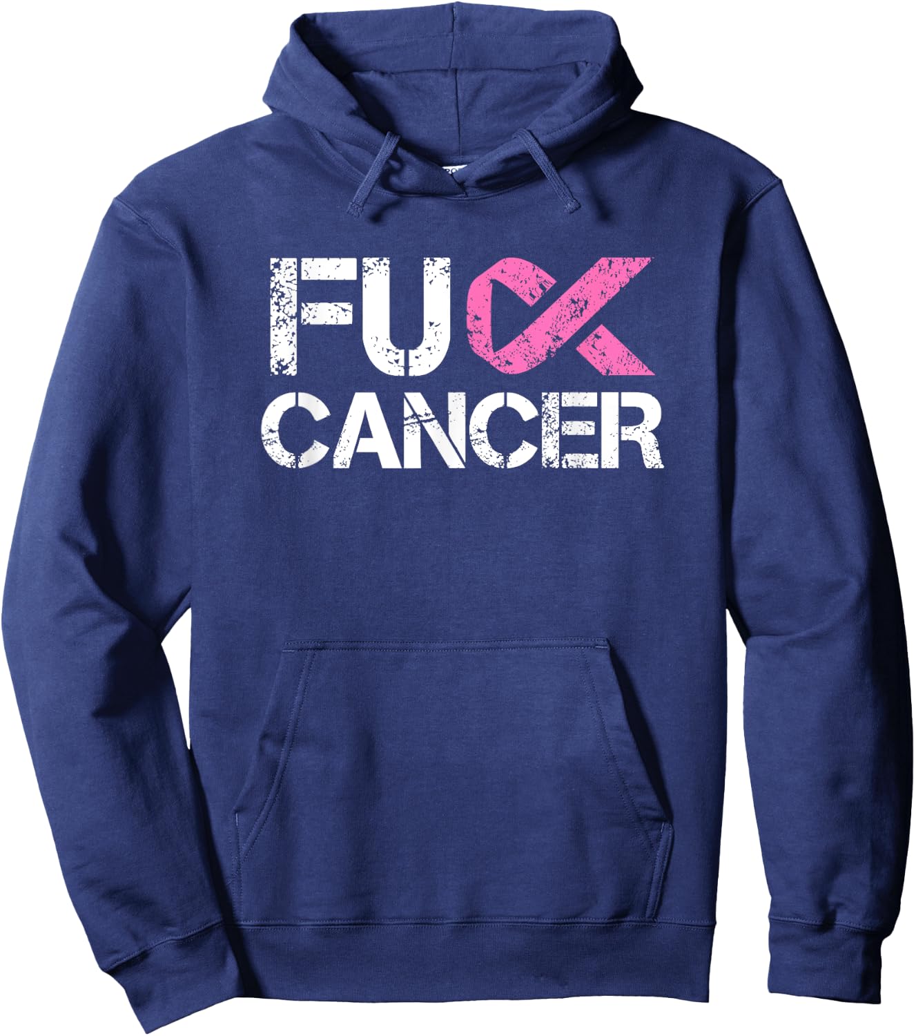 Fuck Cancer, Breast Cancer Support Shirt Hoodie - Hoodie | Navy