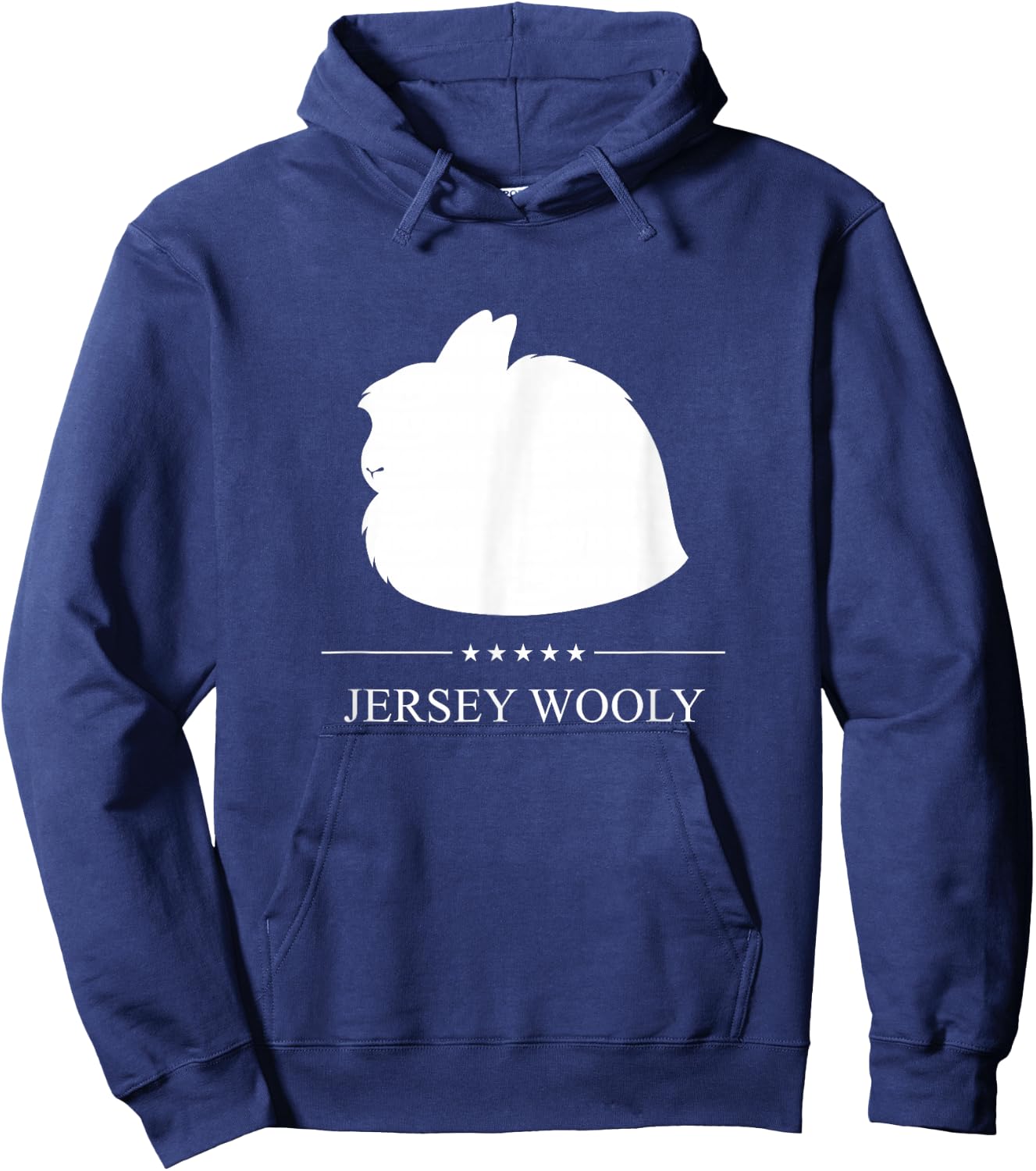 Jersey Wooly Rabbit White Silhouette Hoodie - Hoodie | Navy