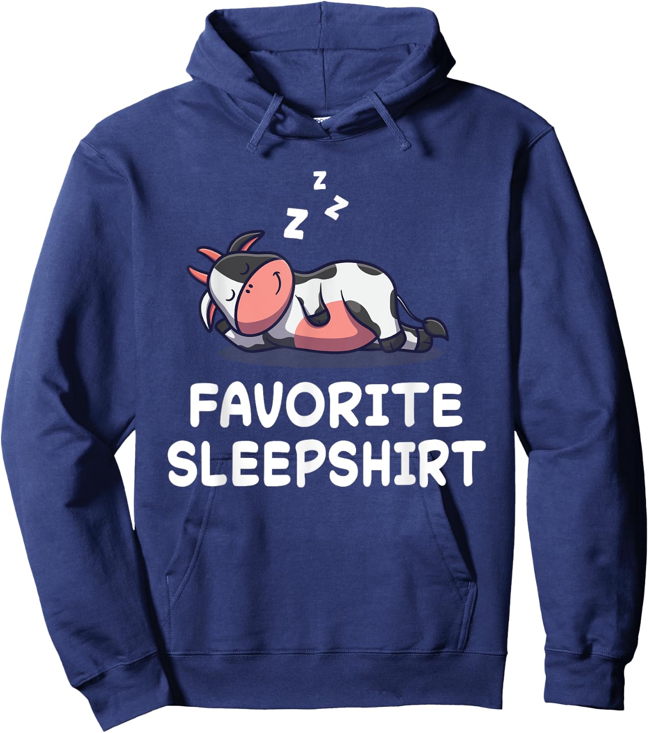 Cow and Cow Print Sleepwear Pyjama , Black, S Hoodie - Hoodie | Navy