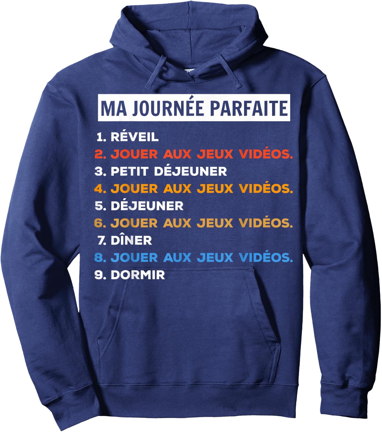 The Perfect Day of the Gamer , Black, S Hoodie - Hoodie | Navy