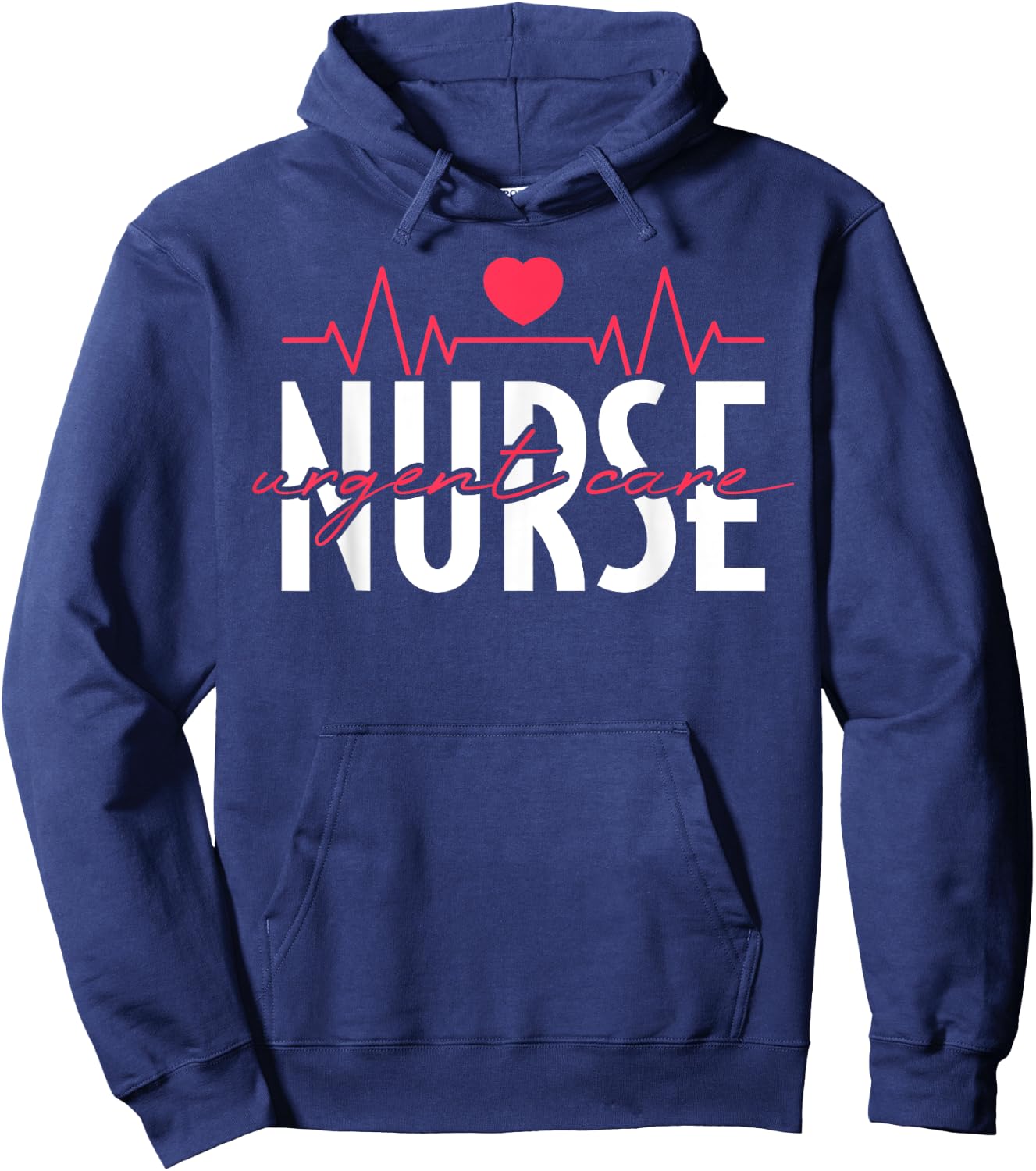 Urgent Care Nurse Heart Hoodie - Hoodie | Navy