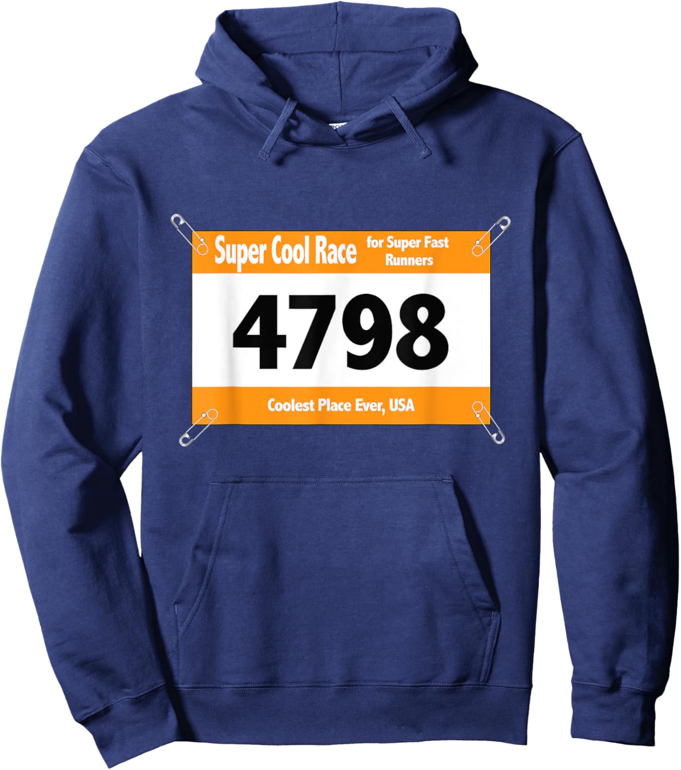 Runner Funny Halloween Costume Racing Bib Hoodie - Hoodie | Navy