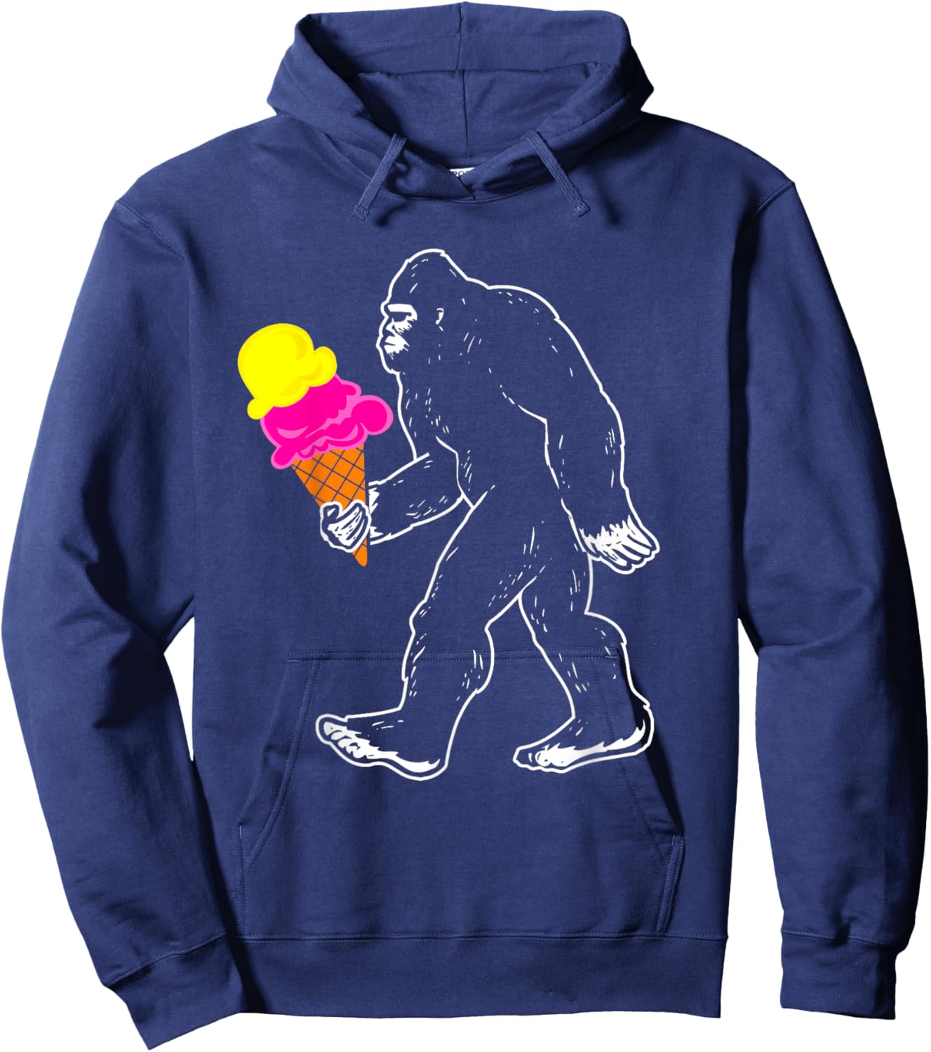 Bigfoot Ice Cream Sasquatch Women Kids Hoodie - Hoodie | Navy