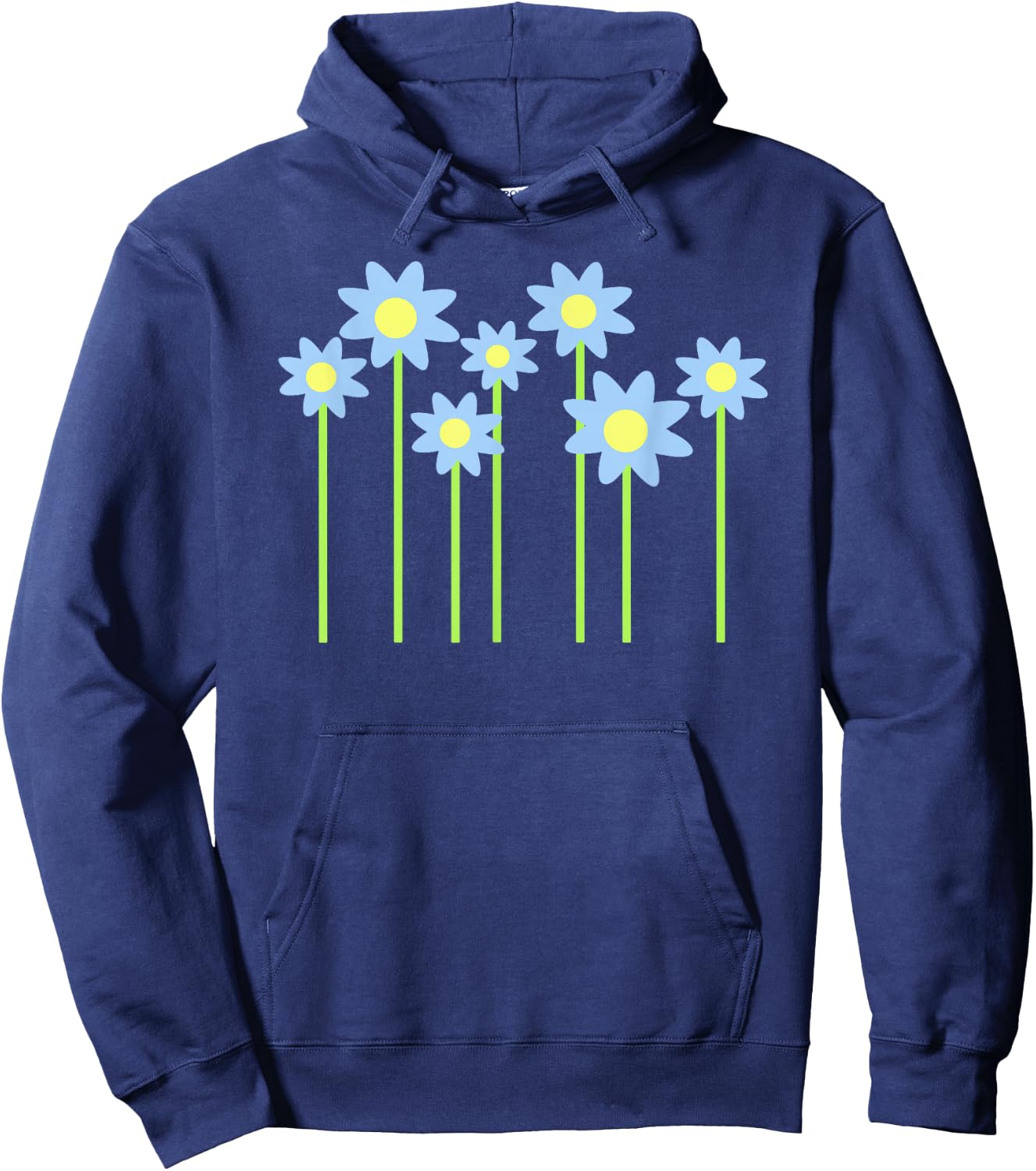 Blue flowers Hoodie - Hoodie | Navy