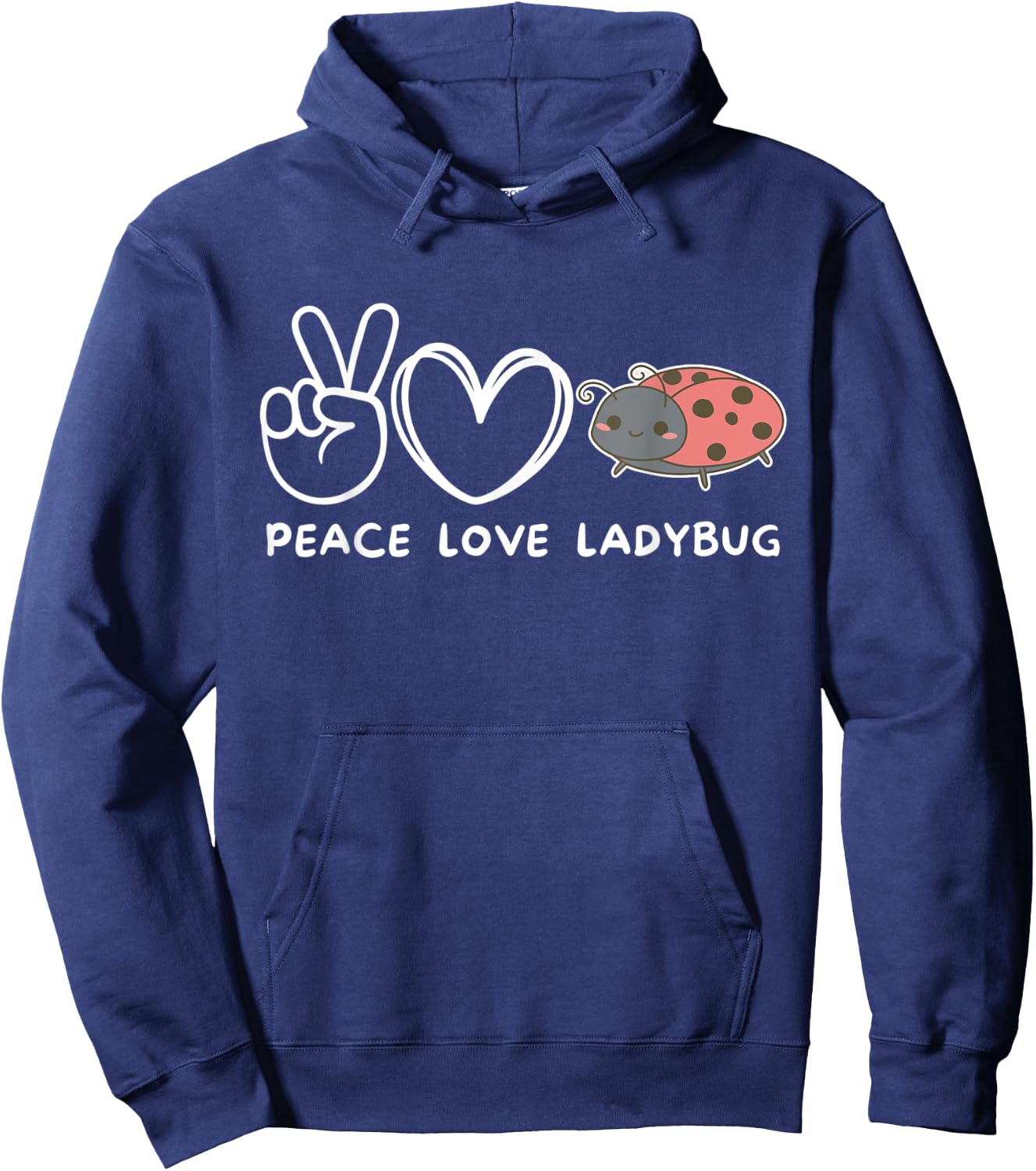 Peace, Love Ladybug Retro Ladybug Lover Hoodie - Hoodie | Navy