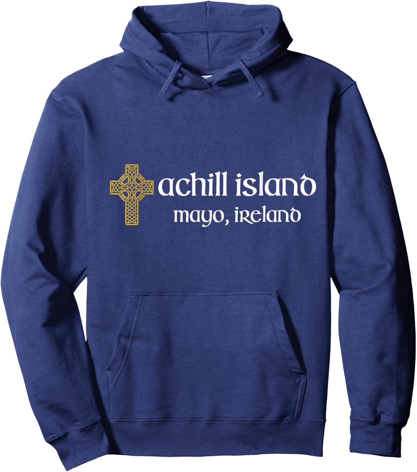 Achill Island Mayo Ireland Celtic Cross Hoodie - Hoodie | Navy