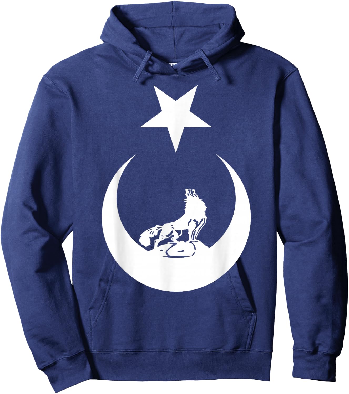 Türkisches Bozkurt Grey Wolf Flag Shirt Hoodie - Hoodie | Navy