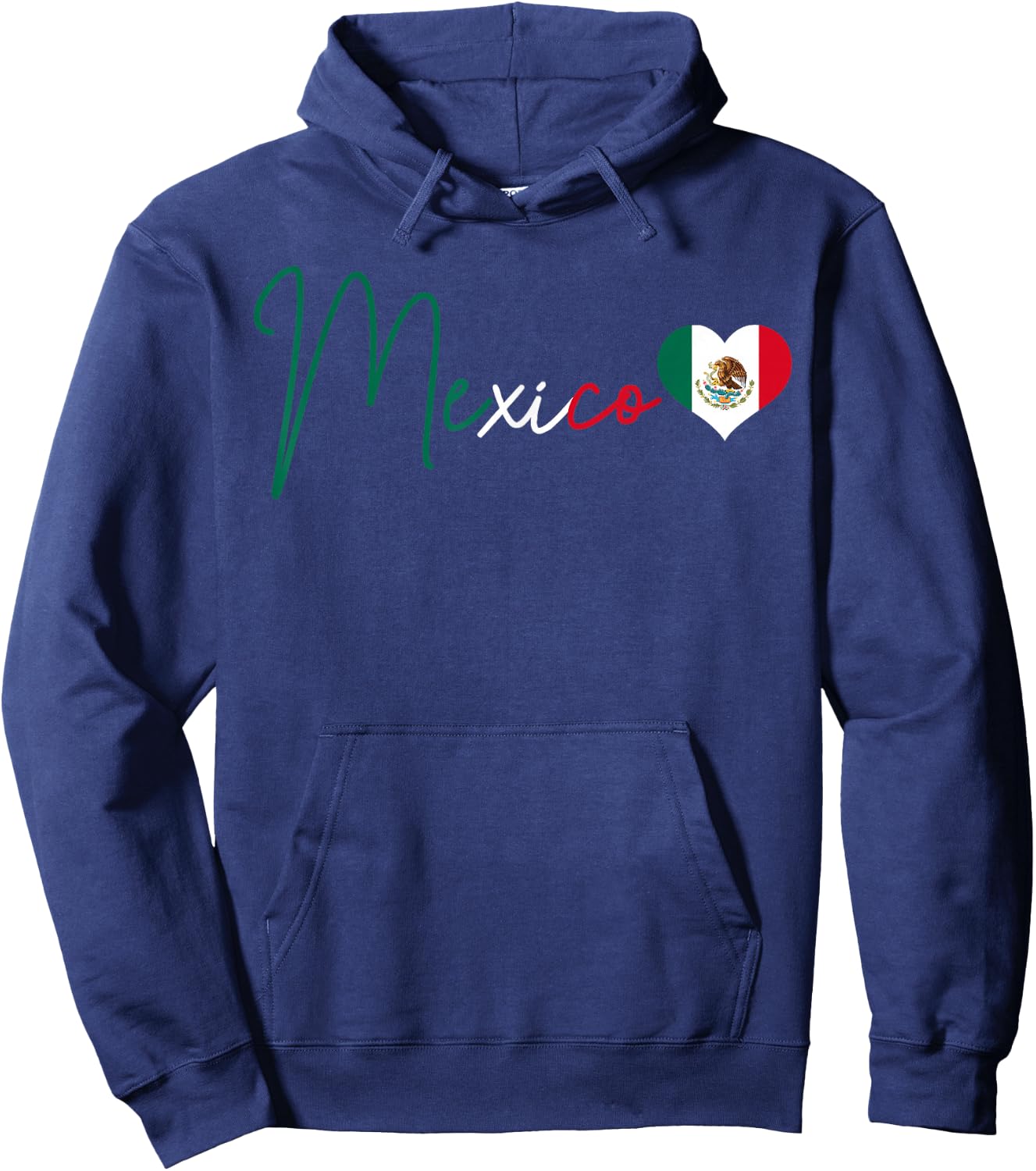 Mexico Mexican Flag Vintage Pride Mexico Heart Hoodie - Hoodie | Navy