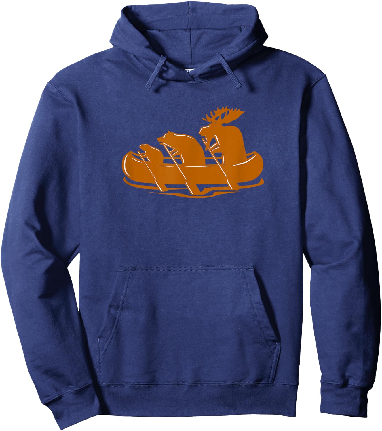 Canoeing Beaver Bear Moose Canoe Team Funny Hoodie - Hoodie | Navy