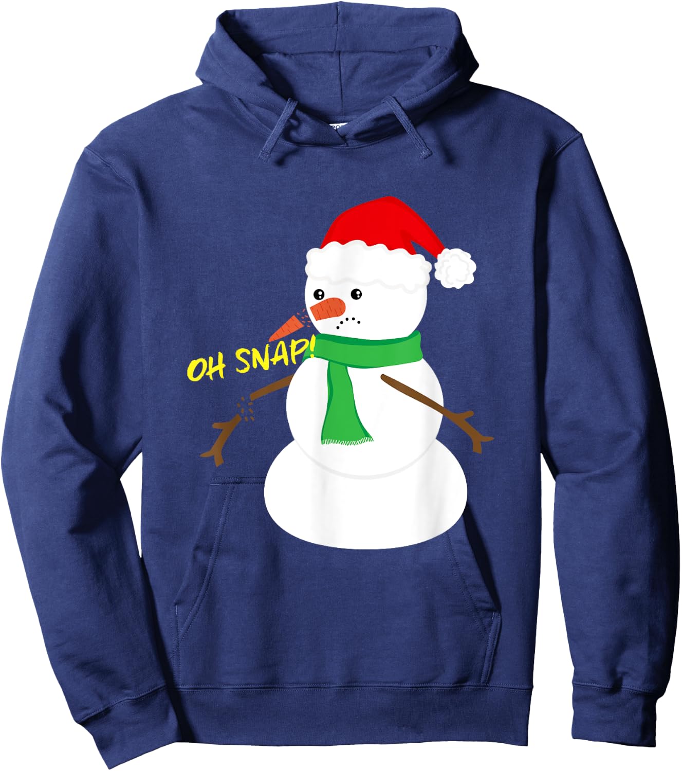 Oh Snap! Broken Nose Arm Snowman Christmas Hoodie - Hoodie | Navy