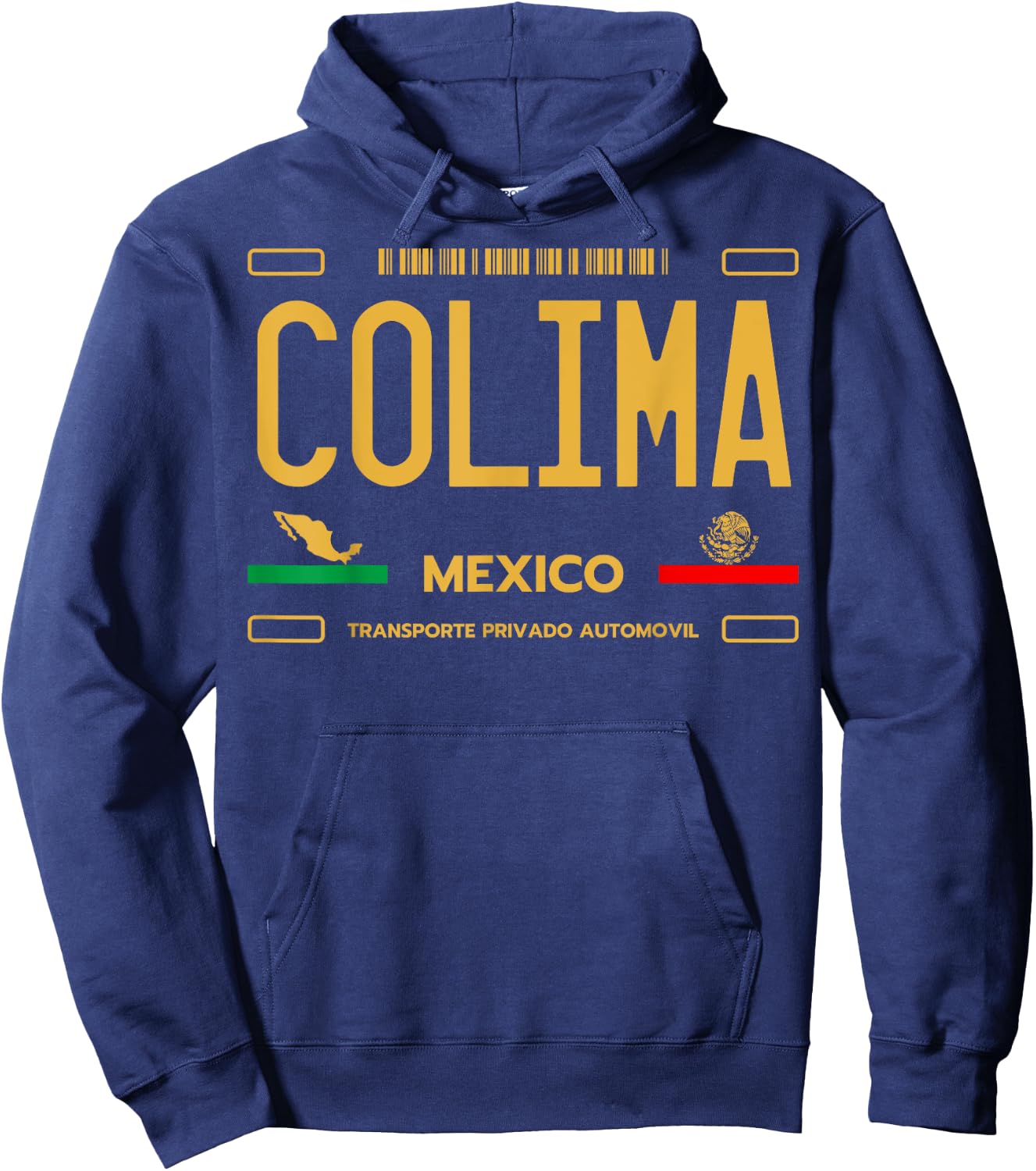 Colima Mexico License Plate Aesthetic, Colima Hoodie - Hoodie | Navy