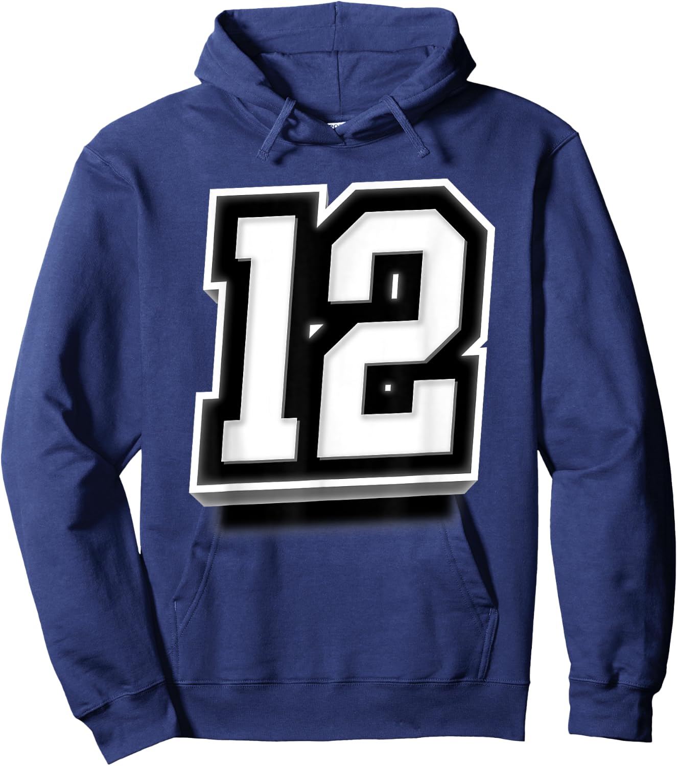 Number 12 Sports Team Fan Hoodie - Hoodie | Navy