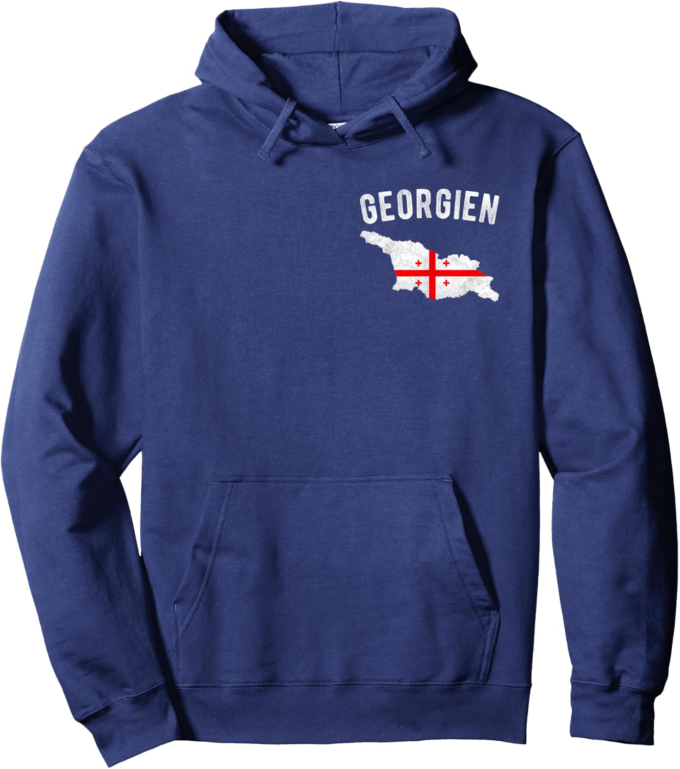 Georgia Flag in the Outline of Georgia , black Hoodie - Hoodie | Navy