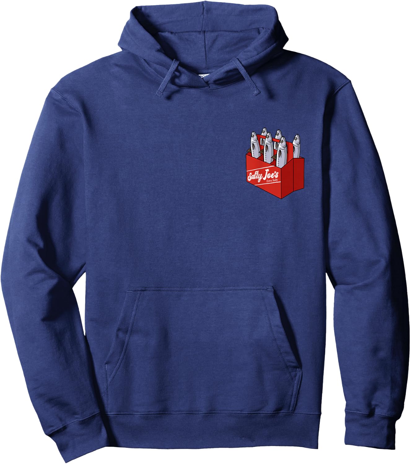 Salty Joe's Six Pack Sardines Logo Graphic Hoodie - Hoodie | Navy