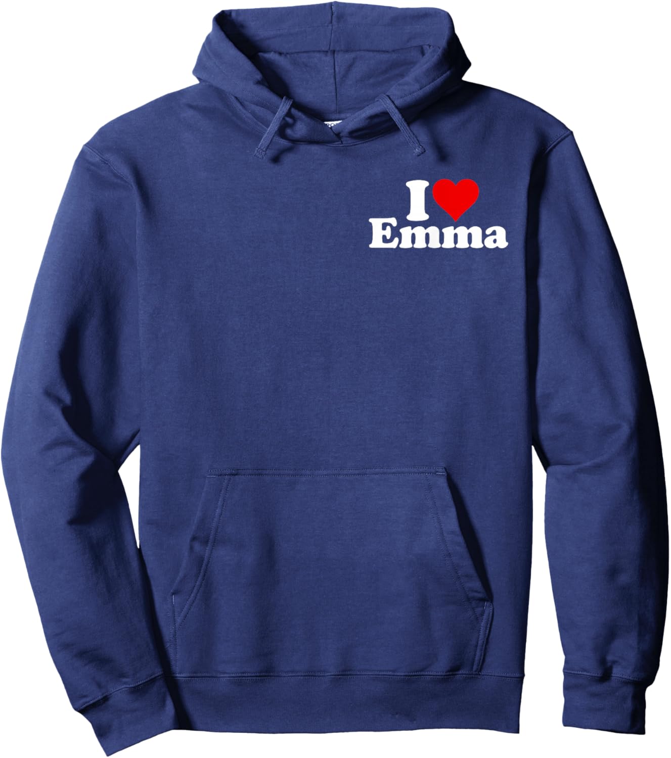 I Heart Love Emma Name on a Hoodie - Hoodie | Navy