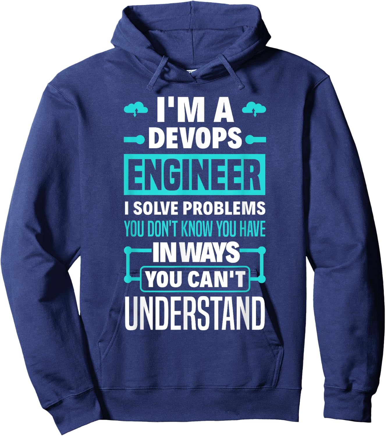 Funny DevOps Engineer Cloud Computing Hoodie - Hoodie | Navy