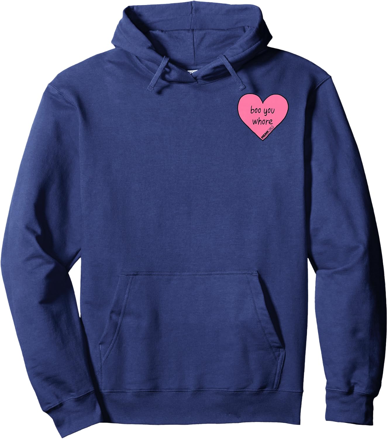 Mean Girls Boo You Heart Left Chest Graphic Hoodie - Hoodie | Navy