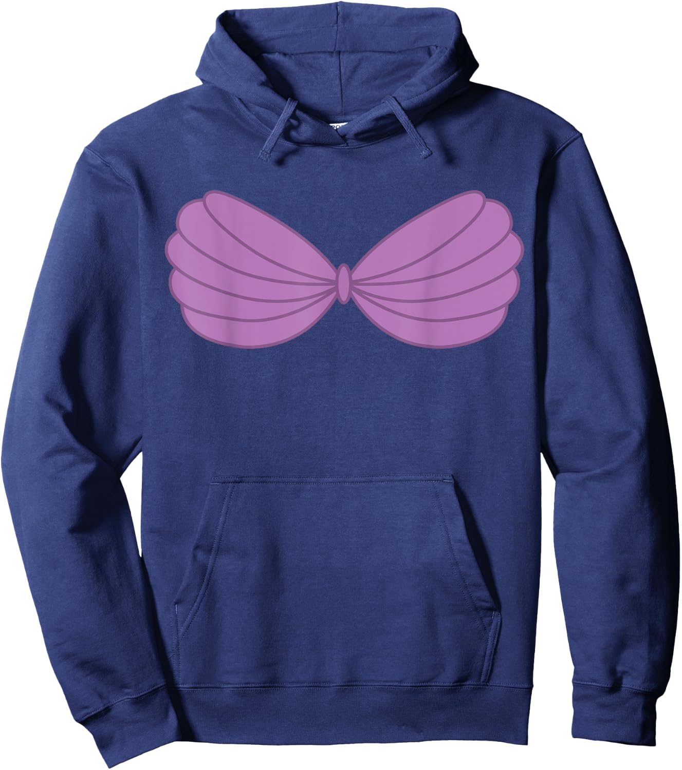 Mermaid Purple Seashell Bra Cartoon Graphic Hoodie - Hoodie | Navy