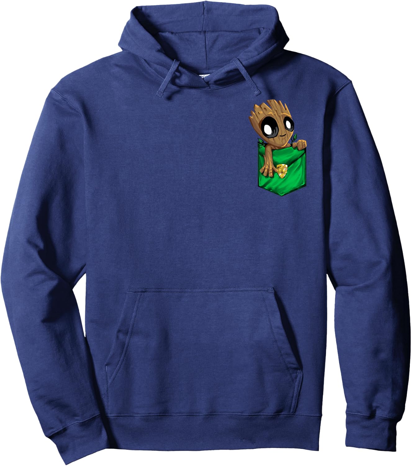 Marvel Comic Groot graphic on left chest pocket Hoodie - Hoodie | Navy