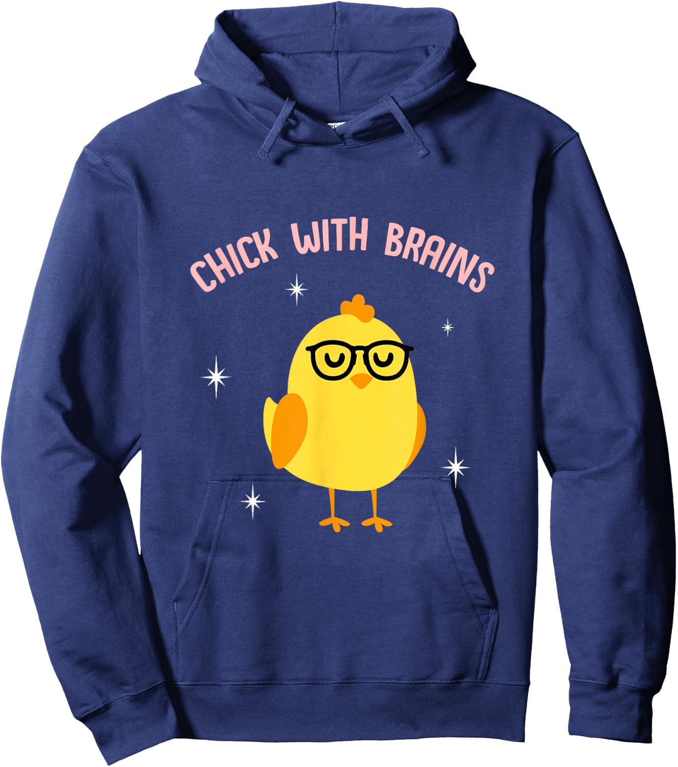 CUTE CHICK WITH BRAINS for Ladies Girl Hoodie - Hoodie | Navy