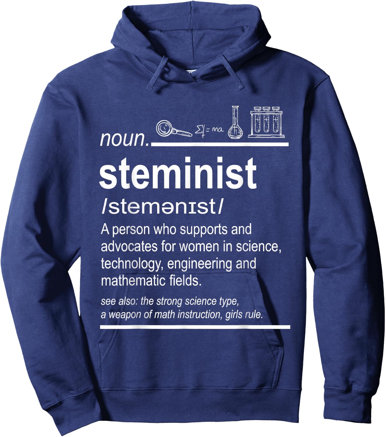 Steminist Female Scientist Stem Girls Hoodie - Hoodie | Navy