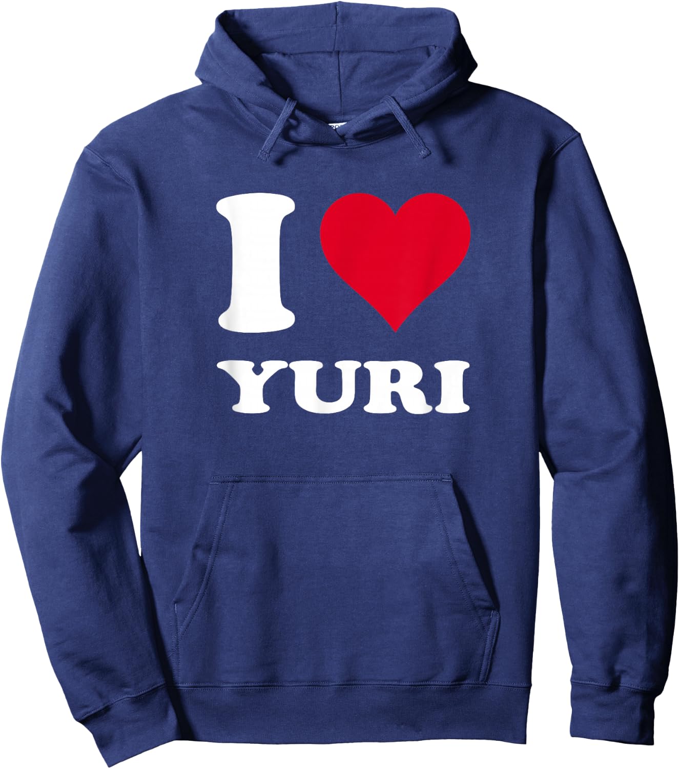 Red Heart I Love Yuri Hoodie - Hoodie | Navy