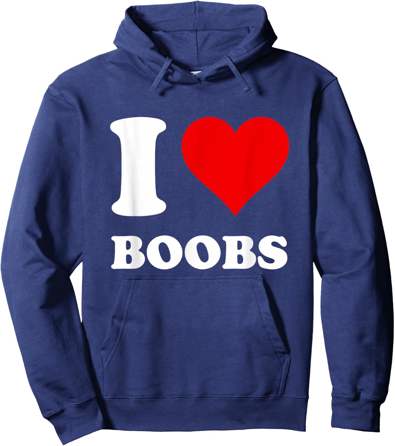 Red Heart I Love Boobs Hoodie - Hoodie | Navy