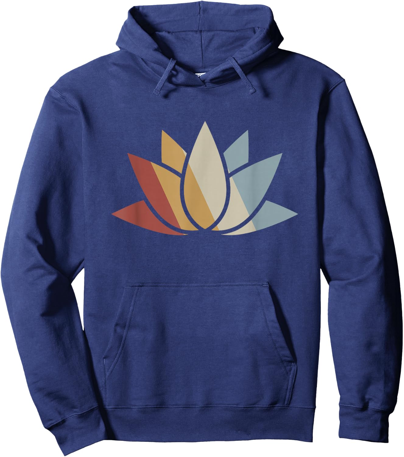 Lotus Retro Style Vintage Hoodie - Hoodie | Navy