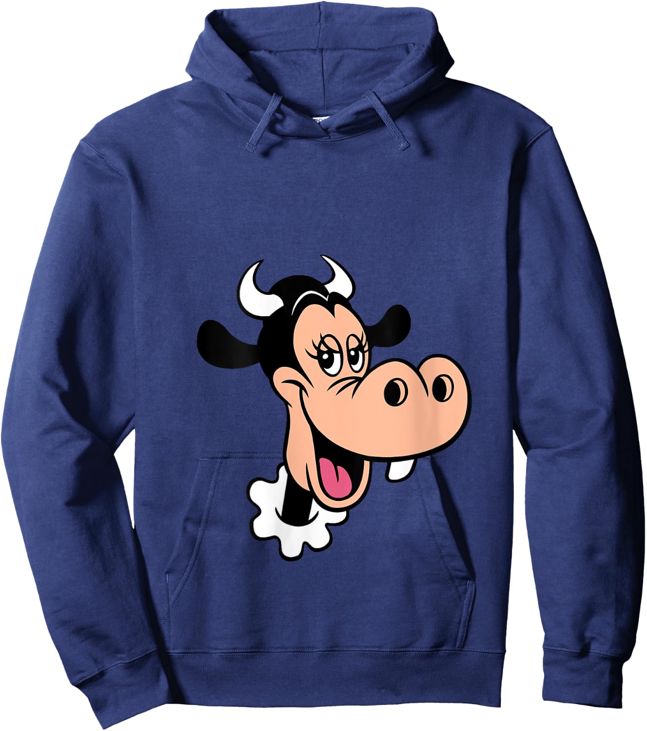 Disney Clarabelle Cow Big Face Costume V-Neck Hoodie - Hoodie | Navy