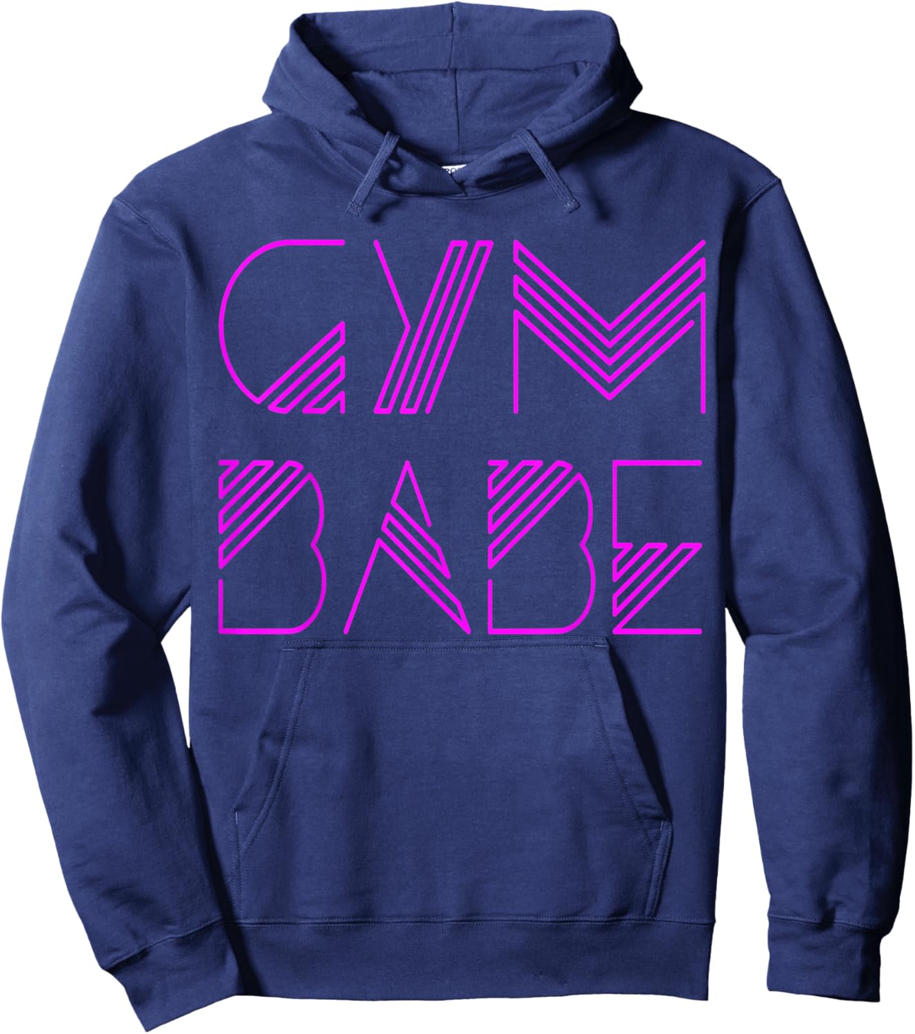 Gym Babe Sassy 80s Lettering Typography Workout Hoodie - Hoodie | Navy