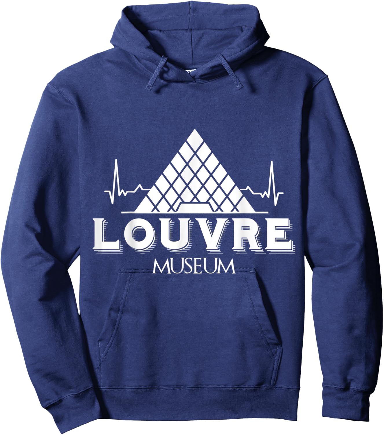 Louvre Museum Heartbeat from Paris France Hoodie - Hoodie | Navy