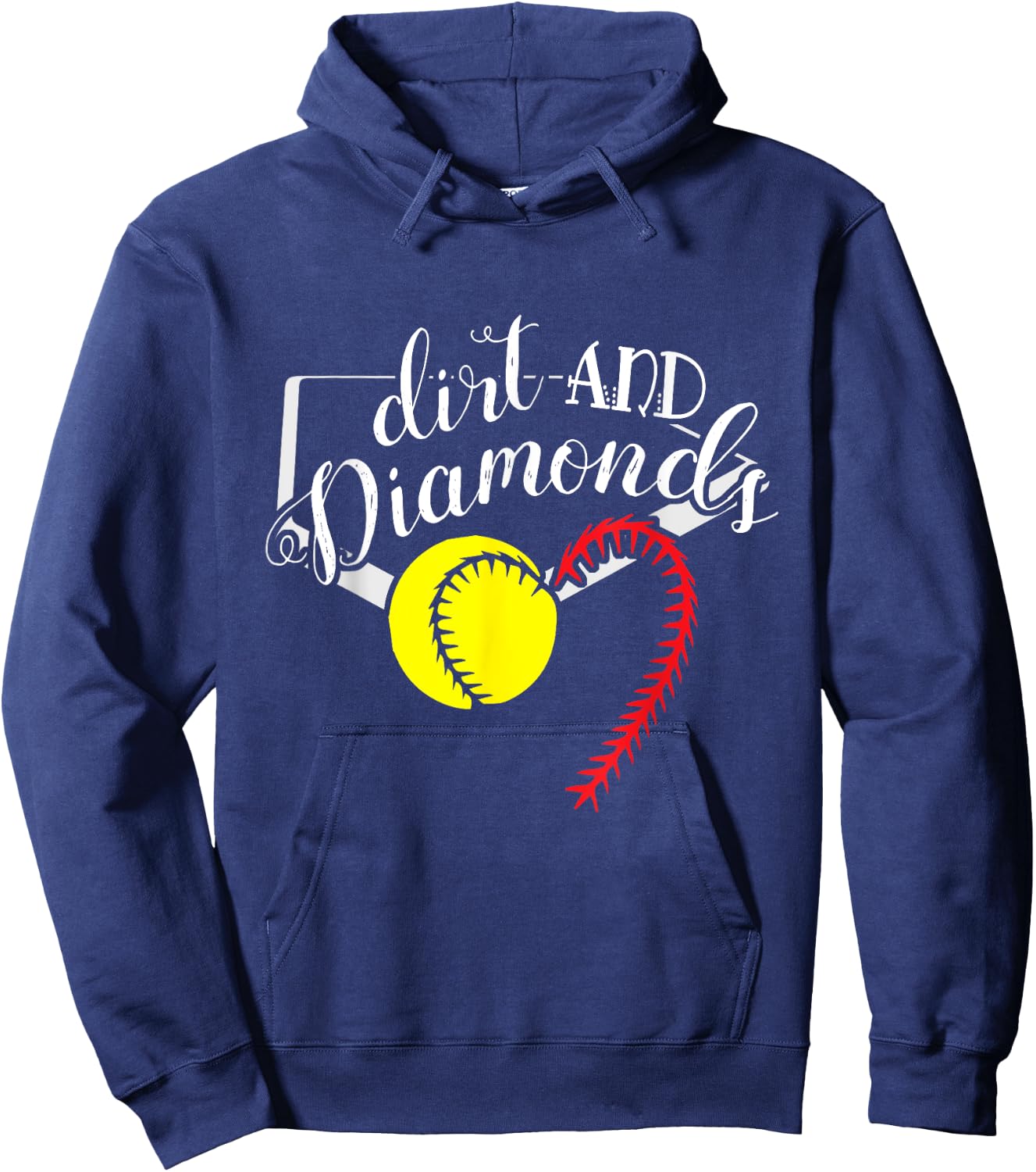 Softball Player Gift Dirt Diamonds Softball Hoodie - Hoodie | Navy