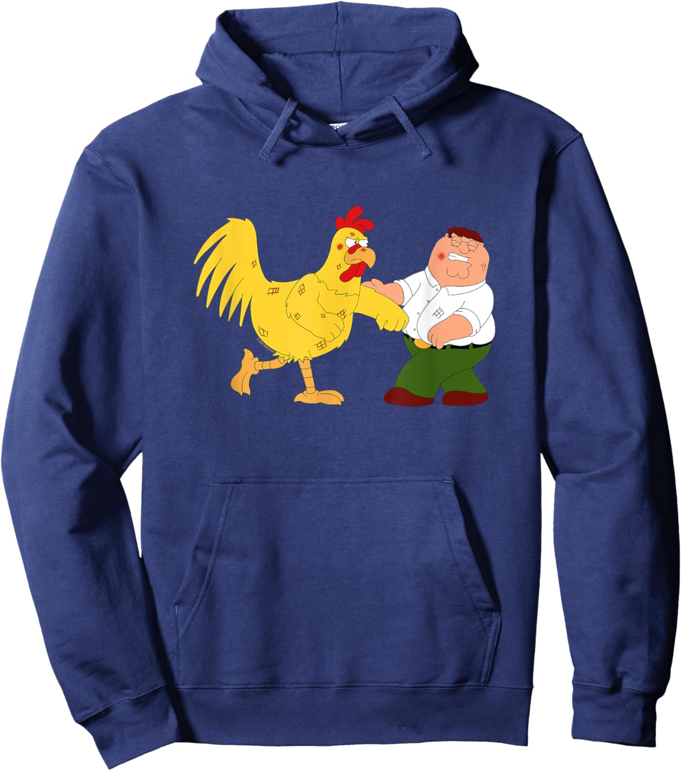 Family Guy Peter & Chicken Fighting Hoodie - Hoodie | Navy