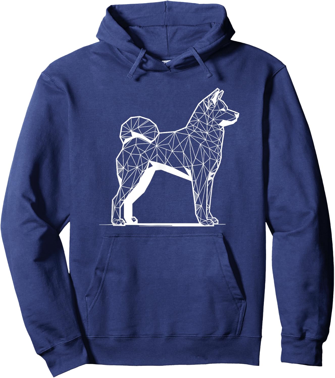 Geometric Line Art Akita Inu Akitas , Black, S Hoodie - Hoodie | Navy