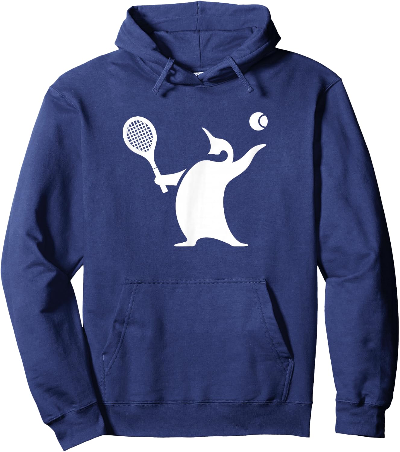 Minimalist Penguin Tennis Silhouette Design Hoodie - Hoodie | Navy
