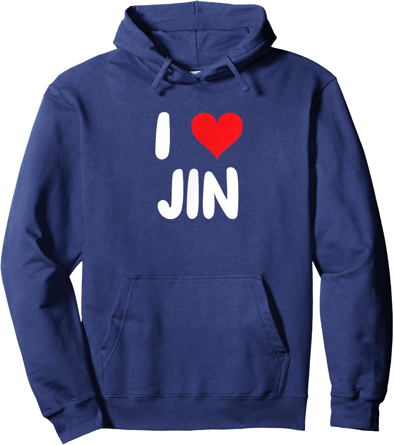 I Love Jin - Heart Hoodie - Hoodie | Navy