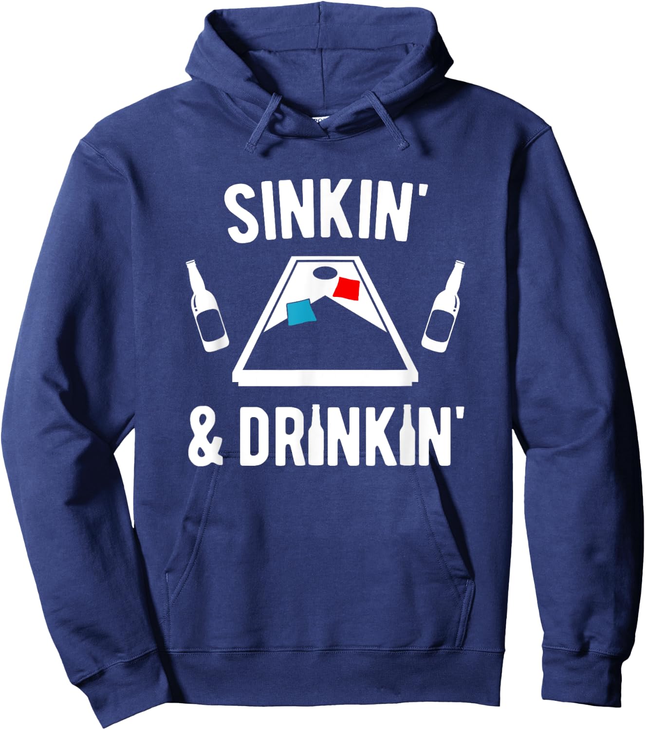 Sinkin' and Drinkin' Cornhole Hoodie - Hoodie | Navy