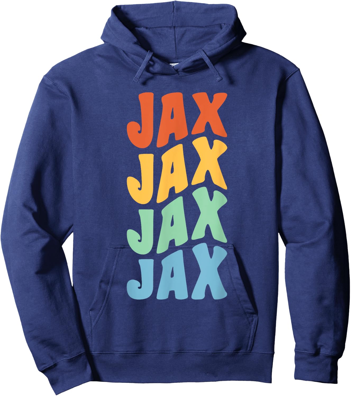 Jax First Name Retro Groovy Personalized Hoodie - Hoodie | Navy