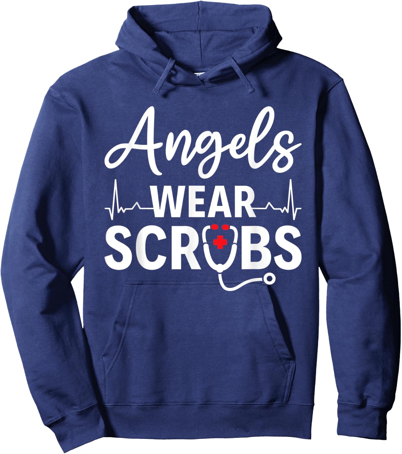 Angels Wear Scrubs Homecare Nurse Hoodie - Hoodie | Navy